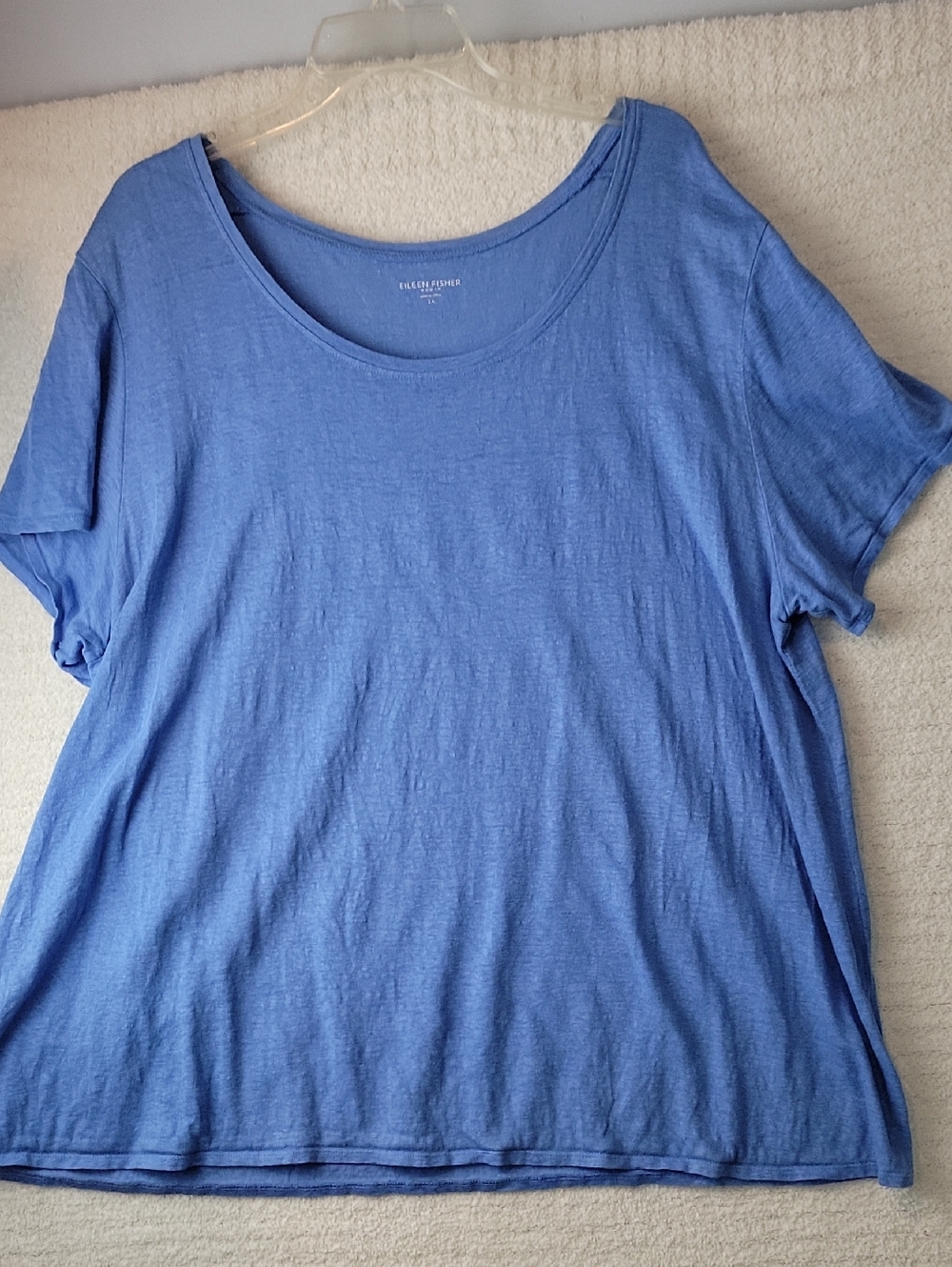 Eileen Fisher Linen blue shirt size 2X - Picture 6 of 6